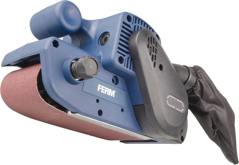 FERM Ponceuse à bande 900W- Câble 3 mètres - Incl. 1 bande abrasive et sac à poussière
